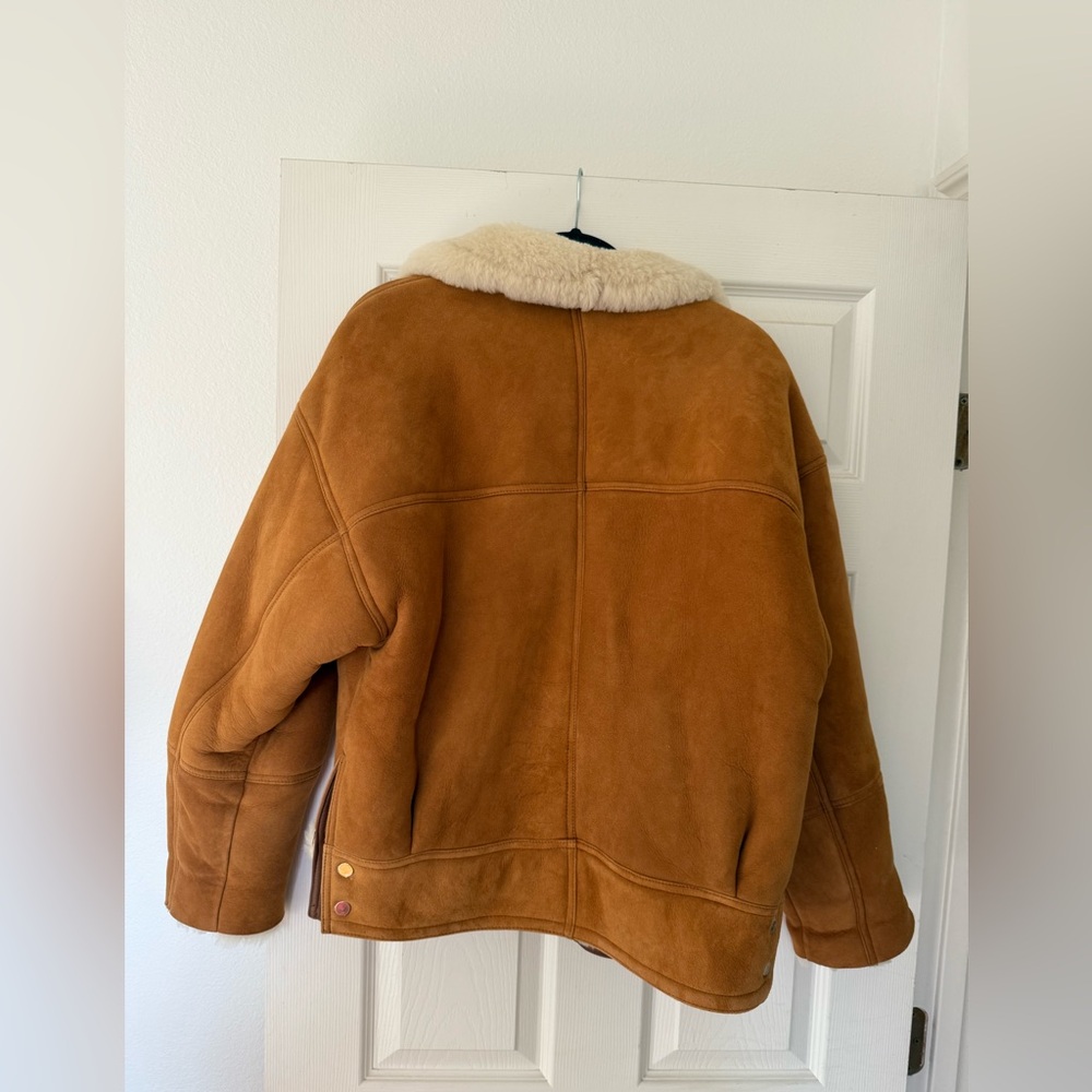 SANDRO Royal 100% Shearling Leather Jacket - Picture 14 of 14